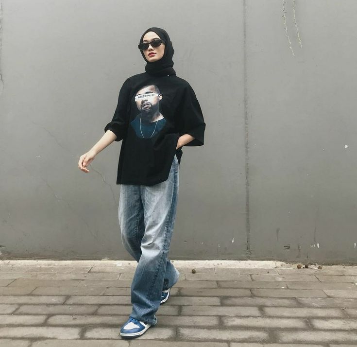ootd kaos oversize hijab
